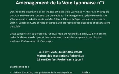 Concertation sur l’aménagement de la VL7 (voie lyonnaise)